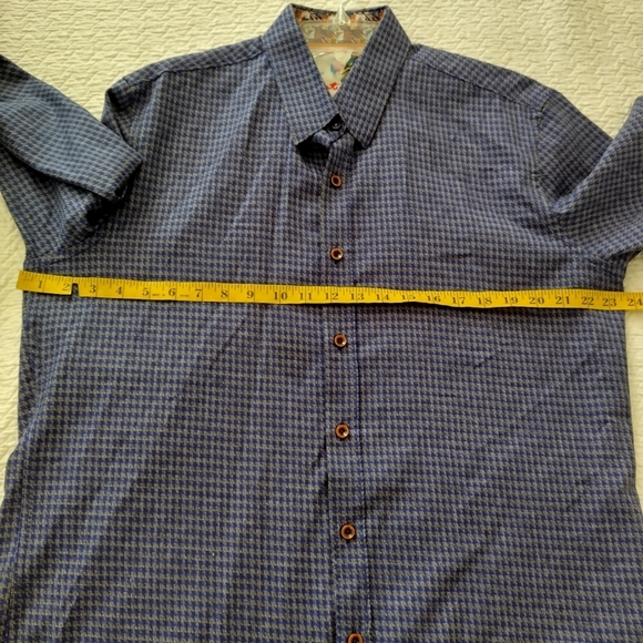 Robert Graham Houndstooth Button Down Shirt Flip Cuff Sz L - Picture 8 of 10